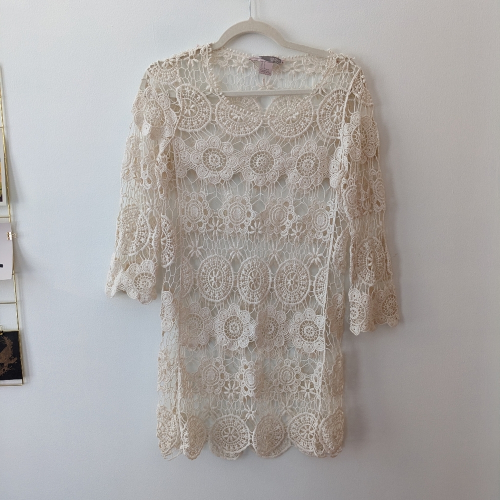 Forever 21 Vintage Lace Crochet Shift Dress